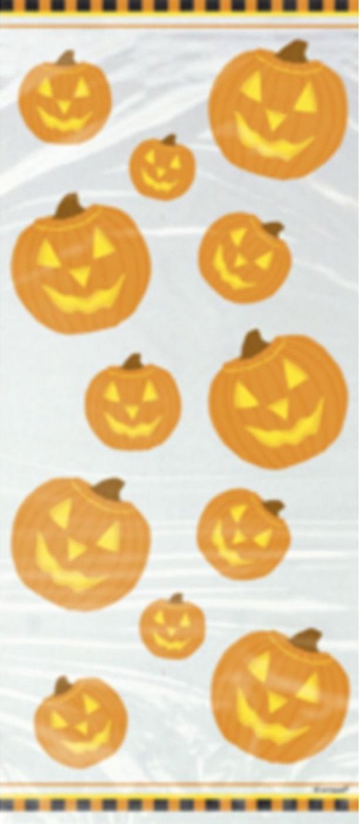 UNIQUE - 20 cellofaanzakjes met pompoenen voor Halloween - Decoratie > Feestzakjes